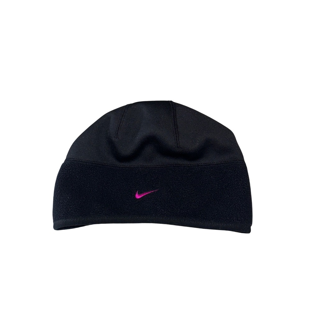 Nike Therma Fleece Black Pink Beanie Hat